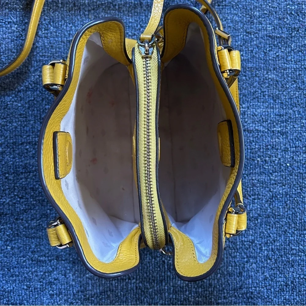 Kate Spade Womens Canary Yellow Jackson Three Compartment Satchel Handbag Small